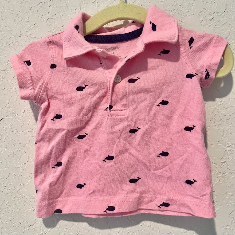 Carters 3m baby boy pink top